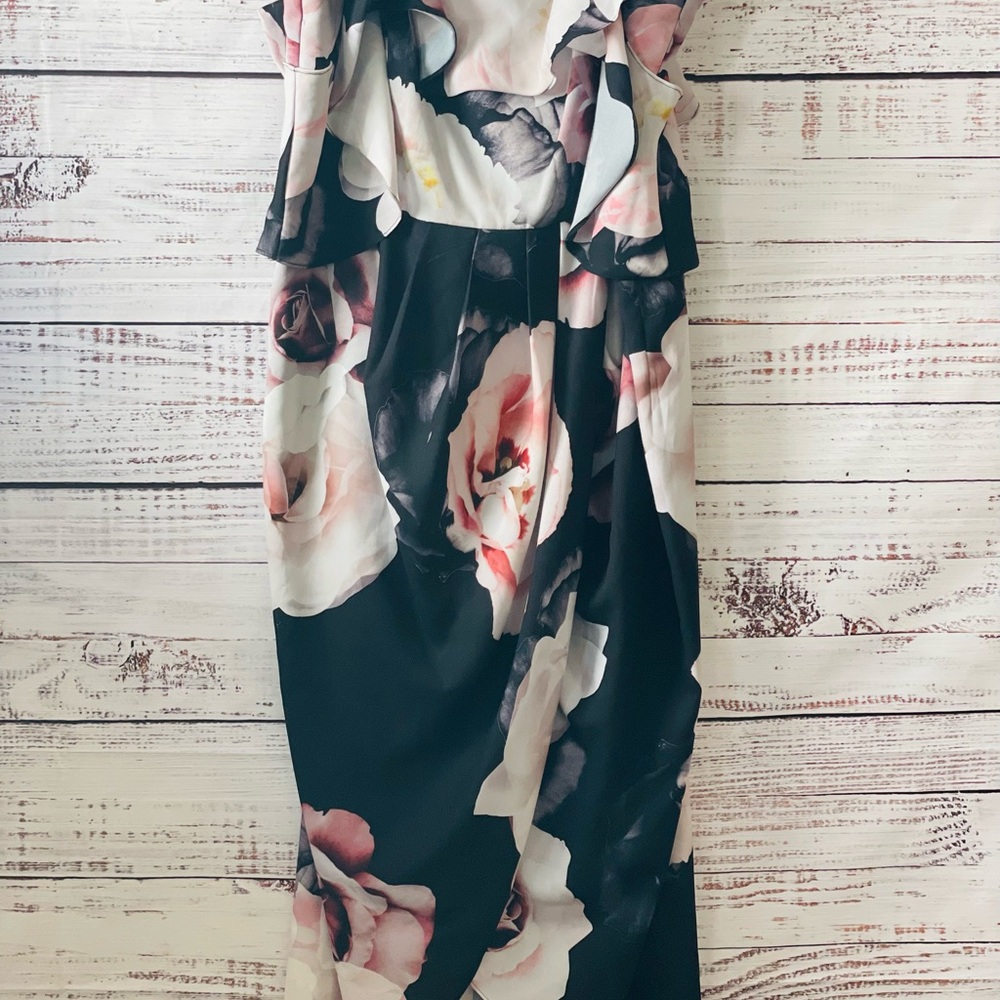 City Chic Black Satin Dress